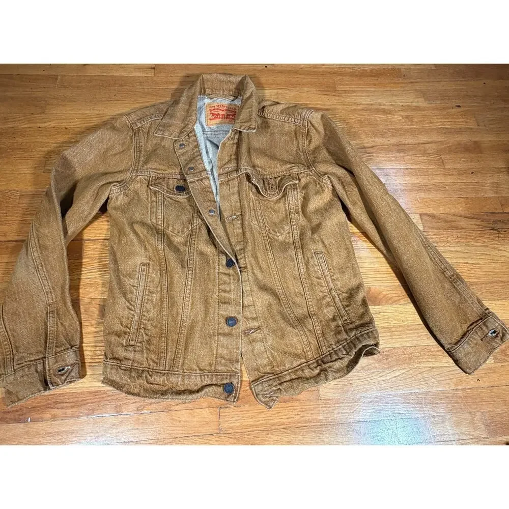 Levi Strauss & Co. Brown Denim Trucker Jacket Men’s Medium Distressed Western Je